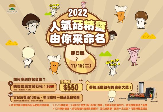 2022人氣菇精靈★由你來命名