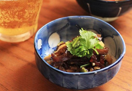 Chilled Black Fungus and Black Oyster Mushrooms Salad
